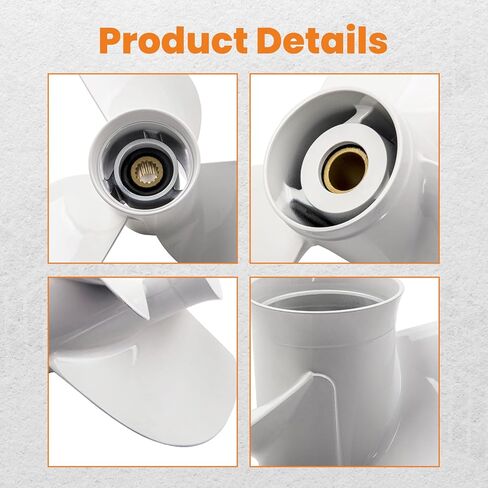 MaxPeedingRods 13 1/4x17 المروحة الخارجية لـ Yamaha Prop T50HP T60HP 70HP 75HP 80HP 115HP 130HP 6E5-45945-01-00 15 Spline 3 Blades RH ، 6E54594501EL Aluminum in Kuwait