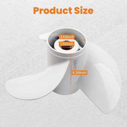 MaxPeedingRods 13 1/4x17 المروحة الخارجية لـ Yamaha Prop T50HP T60HP 70HP 75HP 80HP 115HP 130HP 6E5-45945-01-00 15 Spline 3 Blades RH ، 6E54594501EL Aluminum in Kuwait