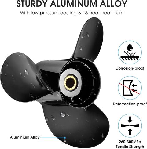 13 x 19 Aluminum Boat Propeller for Mercury Engines 40 50 60 70 75 80 90 100 115 125 140 150HP 48-77346A45 15Spline Tooth RH in Saudi Arabia