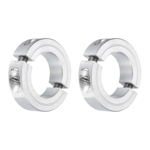 uxcell 2Pcs Double Split Clamp-On Shaft Collar for 1-1/8" Shaft, Two-Piece Clamping Collar 1-7/8" OD, 1/2" Thickness, Aluminum Alloy Set Screw Split Collar Clamp in Saudi Arabia
