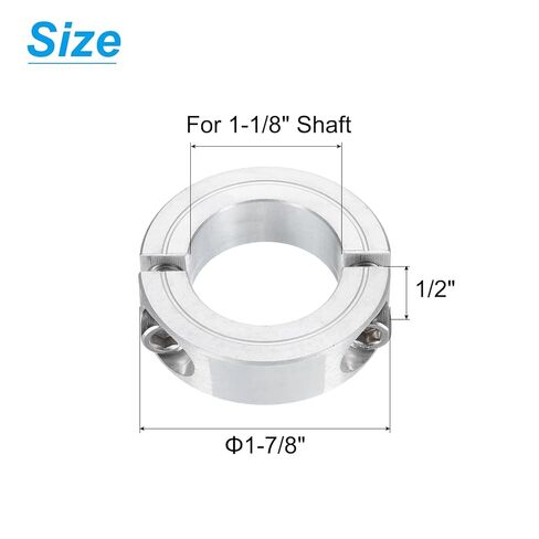 uxcell 2Pcs Double Split Clamp-On Shaft Collar for 1-1/8" Shaft, Two-Piece Clamping Collar 1-7/8" OD, 1/2" Thickness, Aluminum Alloy Set Screw Split Collar Clamp in Saudi Arabia