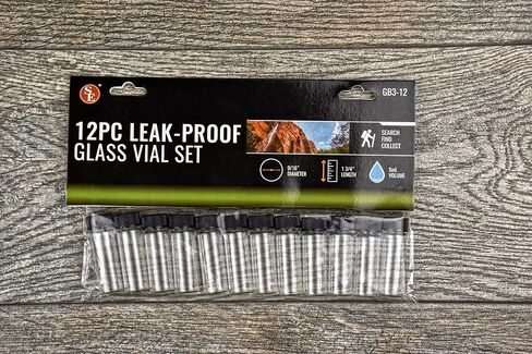 SE 1-3/4" x 9/16" Leak-Proof Glass Vial Set (12 PC.) - GB3-12 in Saudi Arabia