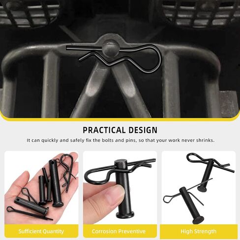 67pcs الكربون الصلب الكربون clevis دبوس دبوس دبوس دبوس مجموعة ، وتشمل 5 أحجام M5 M6 M8 M10 M12 رأس مسطح ثقب الكليف دبابيس و M2 M3 M4 تقسيم دبابيس/ R مقاطع R in Saudi Arabia