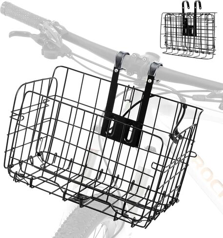 ROCKBROS Folding Bike Basket Sturdy Front Bicycle Basket Easy to Install for Scooter Mountain Bike and Beach Cruiser in Saudi Arabia