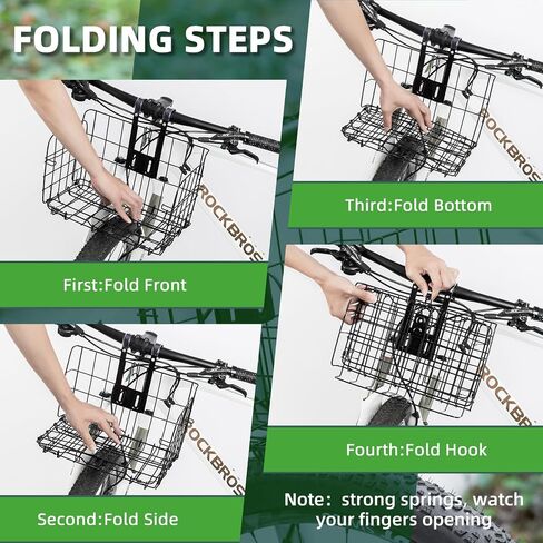 ROCKBROS Folding Bike Basket Sturdy Front Bicycle Basket Easy to Install for Scooter Mountain Bike and Beach Cruiser in Saudi Arabia