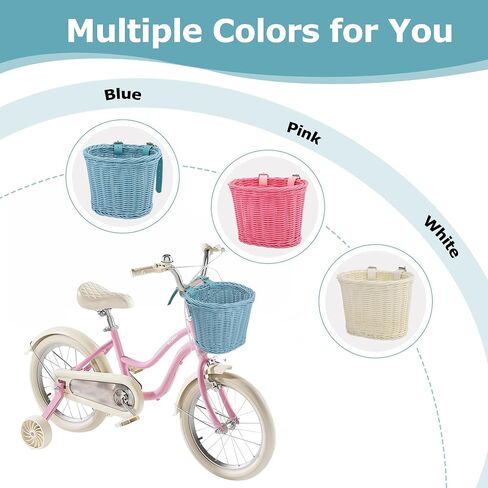 MEGHNA Woven Bike Basket Mini Basket for Kids Bike Small Handlebar Bike Basket for Girl Boy Children, for Cycling and Garden House Decoration in Saudi Arabia