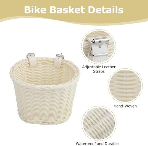 MEGHNA Woven Bike Basket Mini Basket for Kids Bike Small Handlebar Bike Basket for Girl Boy Children, for Cycling and Garden House Decoration in Saudi Arabia