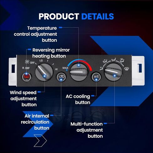 55037473AB HVAC A/C لوحة التحكم في المناخ لوحة التحكم مع مفتاح محرك منفاخ متوافق مع Jeep 1999-2004 TJ ، 1999-2004 Rangler استبدال لـ BL101 HS-373 SM2107 1S2187 in Saudi Arabia