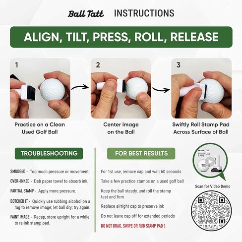 Monogram Golf Ball Stamp - علامة ذاتية - أداة علامات دائمة سريعة الجفاف ، لا تسرب أو عبوات ، قابلة لإعادة الاستخدام ومقاومة للماء - هدية مثالية لاعبي الغولف والآباء والتقاعد. in Kuwait