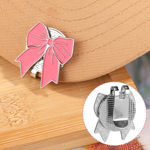 2pcs Magnetic Golf Ball Marker with Hat Clip, Cute Bow Shape Strong Magnet Golf Ball Marker Versatile Decoration Accessories for Men Women Golfer (Pink, Blue) in Kuwait