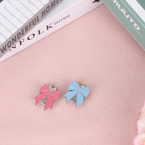 2pcs Magnetic Golf Ball Marker with Hat Clip, Cute Bow Shape Strong Magnet Golf Ball Marker Versatile Decoration Accessories for Men Women Golfer (Pink, Blue) in Kuwait