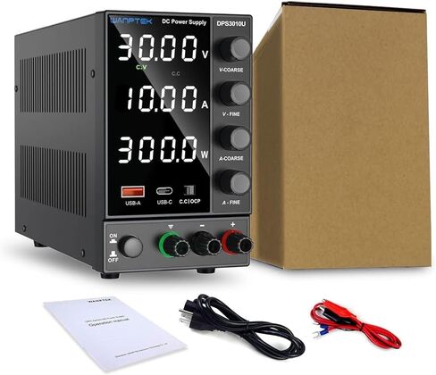 Adjustable Switching Power Supply (30V 10A) with Encoder Coarse and Fine Adjustment Knobs, with USB and Type-C Fast Charging(DPS605U) in Saudi Arabia