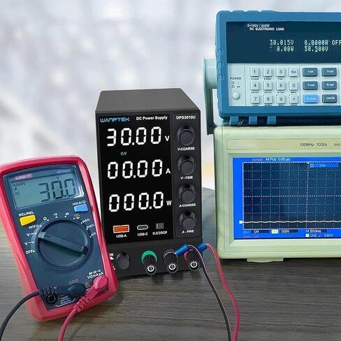 Adjustable Switching Power Supply (30V 10A) with Encoder Coarse and Fine Adjustment Knobs, with USB and Type-C Fast Charging(DPS605U) in Saudi Arabia