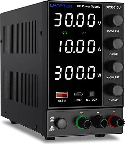 Adjustable Switching Power Supply (30V 10A) with Encoder Coarse and Fine Adjustment Knobs, with USB and Type-C Fast Charging(DPS605U) in Saudi Arabia
