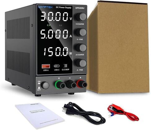 Adjustable Switching Power Supply (30V 10A) with Encoder Coarse and Fine Adjustment Knobs, with USB and Type-C Fast Charging(DPS605U) in Saudi Arabia