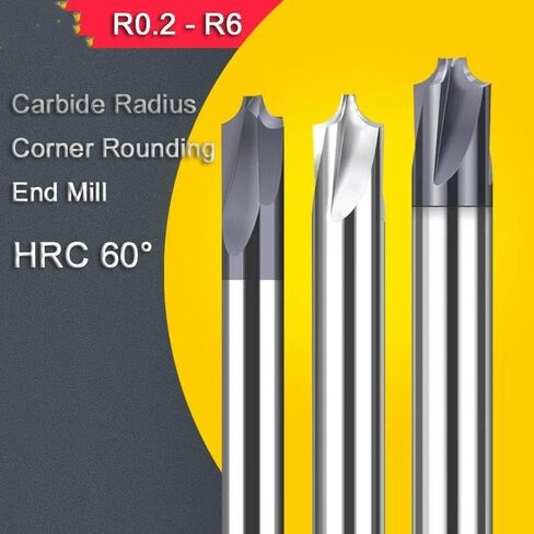 R0.2-R1 R2 R3 R6 Carbide Radius Rounding Curning Cutter End Mill Tool CNC Charkfering خارج جهاز Radii Quarter Circle Bit (اللون: R6XD14X75LX4F ، الحجم: طلاء للصلب) in Saudi Arabia