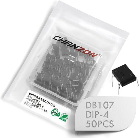 (حزمة من 50 قطعة) Chanzon DB107 Bridge Rectifier Diode 1A 1000V DIP-4 (DB-1) مرحلة واحدة ، الموجة الكاملة 1 أمبير 1000 فولت ثنائيات السيليكون الإلكترونية in Saudi Arabia