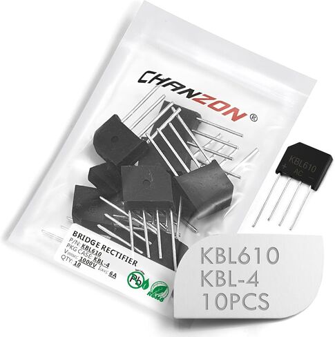 (Pack of 10 Pieces) Chanzon KBL610 Bridge Rectifier Diode 6A 1000V KBL-4 (SIP-4) Single Phase, Full Wave 6 Amp 1000 Volt Electronic Silicon Diodes in Saudi Arabia