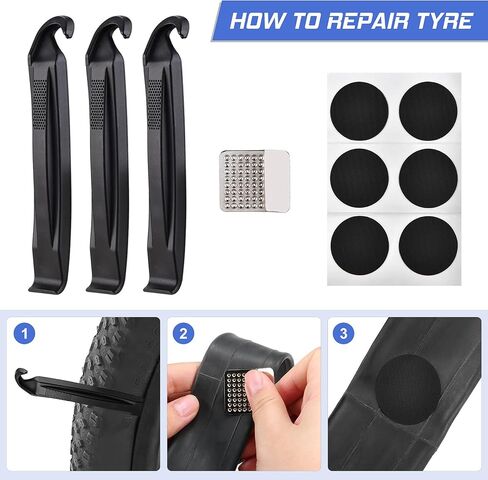 HUIOP Bike Repair Kit, Bike Repair Kit Portable Bicycle Repairing Tools Kit Tire Fixing Kit Bag with Tire Pump Multifunctional Tools Tire Tube Patches Cycling Tool Set in Saudi Arabia