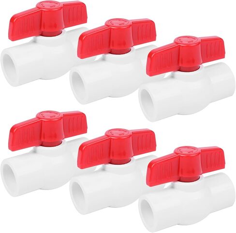 Yadian 6 Pack 1/2 "PVC Ball Valve Slip SCH40 PVC RATE PIPE VALVE ، T HALLE HANDEL SOCKER in Kuwait