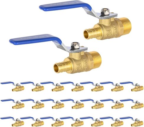 (حزمة من 2) Efield 3/4 بوصة CRIMP PEX x 3/4 بوصة من الذكور NPT النحاس صمام كرة التغلق لتطبيق السباكة ، ASTM F1807 ، المستوى الأزرق ، معتمد من CUPC ، (Valve442-2pcs) in Saudi Arabia