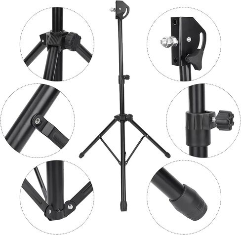 Adjustable Metal Tripod Bracket, Professional Drum Stand Rack with Adjustable Shelf Support Rubber Covered Feet for Steady Holding Stand in Saudi Arabia