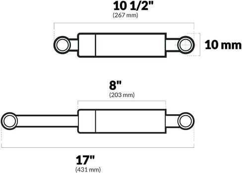 أتوود رفع غاز زنبرك قوة الإخراج القياسية: 40 رطلا ، الحجم: 0.81 "H x 2.12" W x 22.5 "D ، الطول الموسع: 17.2" in Saudi Arabia