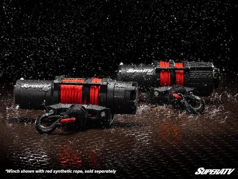 SuperATV 4500 lb Black Ops Winch with Heavy Duty Winch Mounting Plate for 2009-2014 Polaris Ranger XP 800 / XP 800 Crew| Complete Winch & Winch Mount Kit Ready for Install! in Saudi Arabia