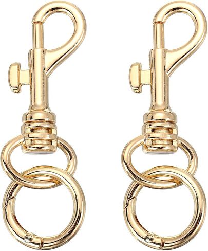 PATIKIL 3.15" Swivel Eye Bolt Snap Hooks with Key Rings, 2Pcs Double Opening Metal Buckle Trigger Flag Clip with O Ring for Lanyard Keychain Bag Purse Hardware, Silver Tone in Saudi Arabia