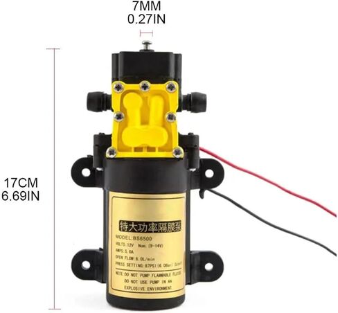 BS6500 12V 8L/min Large Flow Rate Agricultural Electric Water Pump High Pressure Diaphragm Pump For Water Sprayer Car Wash 1Pcs in Saudi Arabia