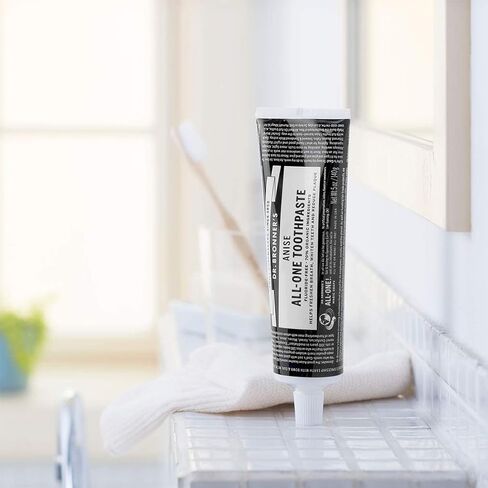 Dr. Bronner’s - All-One Toothpaste Variety Pack - Peppermint, Cinnamon, Anise, & Spearmint, 70% Organic Ingredients, Natural & Effective, Fluoride-Free, Helps Freshen Breath, Vegan (5oz, 4-Pack) in Kuwait