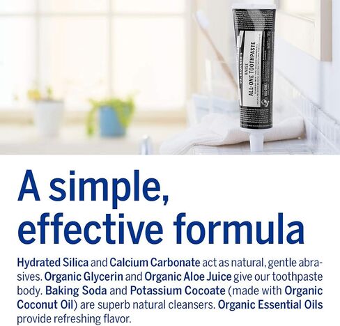 Dr. Bronner’s - All-One Toothpaste Variety Pack - Peppermint, Cinnamon, Anise, & Spearmint, 70% Organic Ingredients, Natural & Effective, Fluoride-Free, Helps Freshen Breath, Vegan (5oz, 4-Pack) in Kuwait