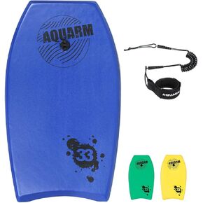 Bodyboard with Wrist Leash, 33-inch/37-inch/42-inch Lightweight Body Board with EPS Core and High-Speed Slick Bottom Surface, Perfect Surfing for Kids Teens and Adults in Saudi Arabia