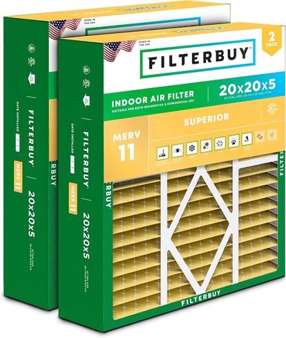 فلتر هواء Filterbuy 16x28x6 MERV 11 Allergen Defense (عبوة من قطعتين)، استبدال مرشحات هواء فرن HVAC AC المطوية لـ Aprilaire Space-Gard 2400 (الحجم الفعلي: 15.44 × 26.94 × 6.00 بوصة) in Kuwait
