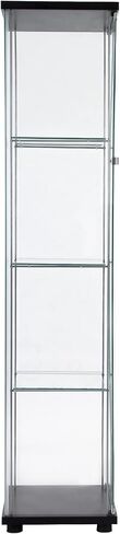 Newcosmos One Door Door Glass Glaz Glass Glaint With 4 REVES ، Black in Saudi Arabia