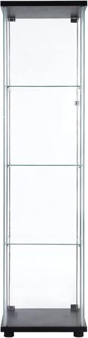 Newcosmos One Door Door Glass Glaz Glass Glaint With 4 REVES ، Black in Saudi Arabia