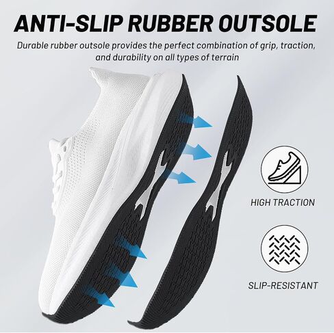 Moodeng Men's Road Running Shoe Wide Toe Box Shoes Supportive Non Slip Gym Athletic Sneaker for Workout Comfortable in Saudi Arabia