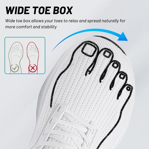 Moodeng Men's Road Running Shoe Wide Toe Box Shoes Supportive Non Slip Gym Athletic Sneaker for Workout Comfortable in Saudi Arabia