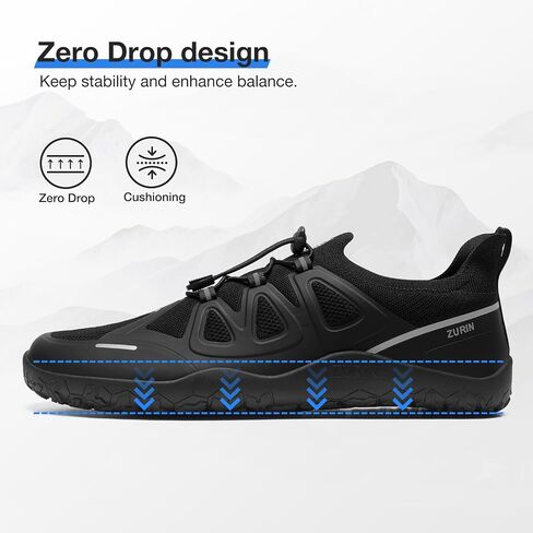 ZURIN Men's Barefoot Trail Running Shoes, Zero Drop Wide Toe Box Minimalist Slip on Shoes for Men, Comfortable Cross Training Sneakers for Walking Gym Hiking Weightlifting Workout in Saudi Arabia