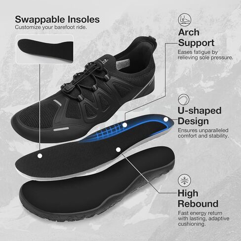 ZURIN Men's Barefoot Trail Running Shoes, Zero Drop Wide Toe Box Minimalist Slip on Shoes for Men, Comfortable Cross Training Sneakers for Walking Gym Hiking Weightlifting Workout in Saudi Arabia