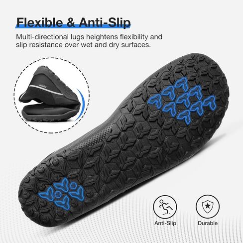 ZURIN Men's Barefoot Trail Running Shoes, Zero Drop Wide Toe Box Minimalist Slip on Shoes for Men, Comfortable Cross Training Sneakers for Walking Gym Hiking Weightlifting Workout in Saudi Arabia