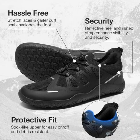 ZURIN Men's Barefoot Trail Running Shoes, Zero Drop Wide Toe Box Minimalist Slip on Shoes for Men, Comfortable Cross Training Sneakers for Walking Gym Hiking Weightlifting Workout in Saudi Arabia