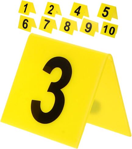 GLEAVI 10PCS علامات الأرقام الاكريليك المزدوجة على جانبها لتحديد الطاولة القابلة لإعادة الاستخدام لأطراف المطاعم وعلامات أدلة مسرح الجريمة in Saudi Arabia