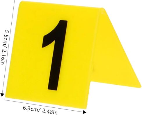 GLEAVI 10PCS علامات الأرقام الاكريليك المزدوجة على جانبها لتحديد الطاولة القابلة لإعادة الاستخدام لأطراف المطاعم وعلامات أدلة مسرح الجريمة in Saudi Arabia