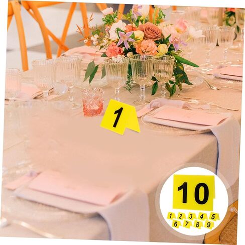 GLEAVI 10PCS علامات الأرقام الاكريليك المزدوجة على جانبها لتحديد الطاولة القابلة لإعادة الاستخدام لأطراف المطاعم وعلامات أدلة مسرح الجريمة in Saudi Arabia