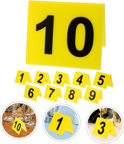 GLEAVI 10PCS علامات الأرقام الاكريليك المزدوجة على جانبها لتحديد الطاولة القابلة لإعادة الاستخدام لأطراف المطاعم وعلامات أدلة مسرح الجريمة in Saudi Arabia