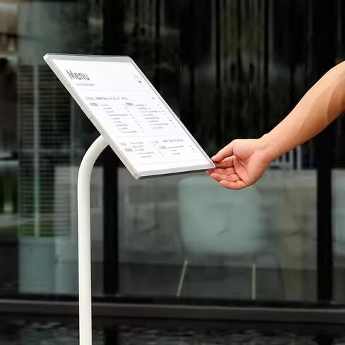 A3 حامل قائمة الصلب غير القابل للصدأ ، ارتفاع قابل للتعديل 110 سم ، أبيض in Kuwait