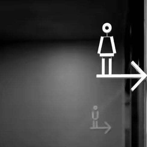 LED Bathroom Directional Sign, 15.7x3.9 inches, Wall Mount, Illuminated Restaurant Restroom Plate in Saudi Arabia
