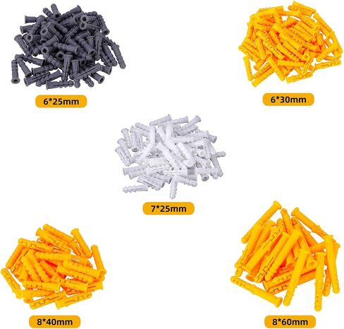 200 Count Premium Plastic Drywall Wall Anchors (Screws Not Included), Bulk Pack, Fits #7X1-Inch in Saudi Arabia