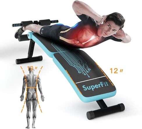 Gymax قابلة للتعديل مقعد ، طي التدريب في البطن مقعد مائل مع مقبض أزمة الاحتياطي ، انخفاض منحني AB مقعد للمنزل/الصالة الرياضية in Saudi Arabia